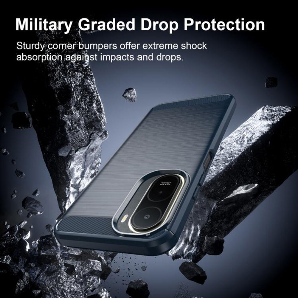 Custodia per Xiaomi Redmi A7 Pro 4G, Techsuit, Carbonio, Blu