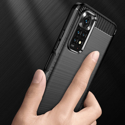 Custodia per Xiaomi Redmi Note 11S / Note 11, Techsuit, Carbonio, Nera