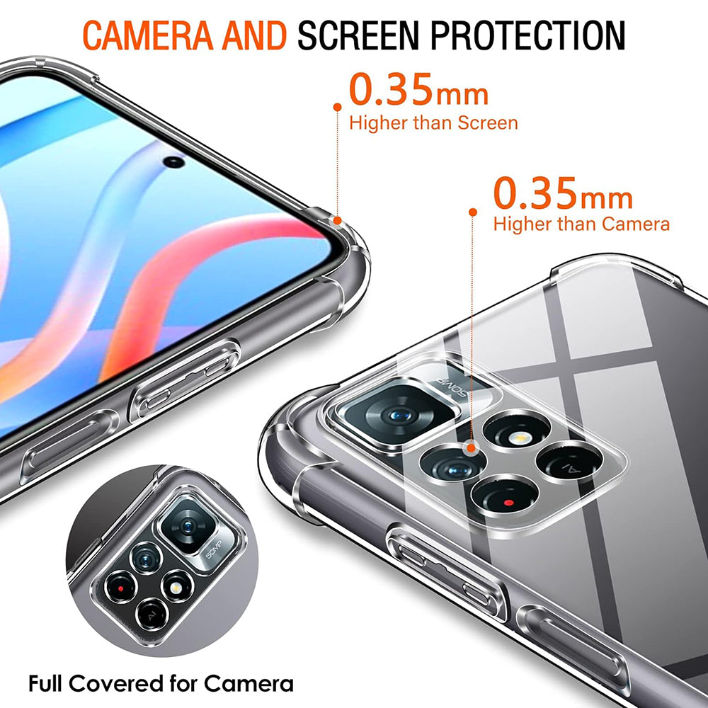 Case for Xiaomi Redmi Note 11S / Note 11, Techsuit, Shockproof Clear, Transparent