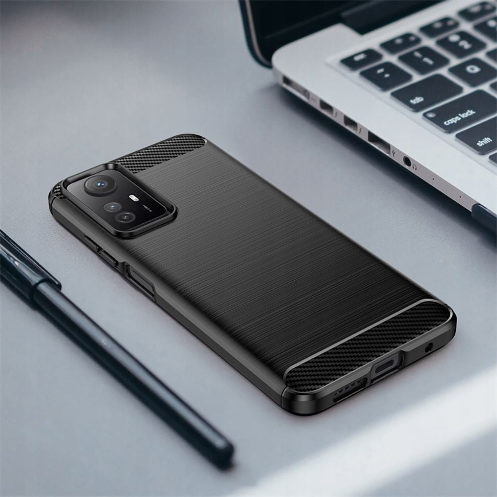 Custodia per Xiaomi Redmi Note 12S, Techsuit, Carbonio, Nera