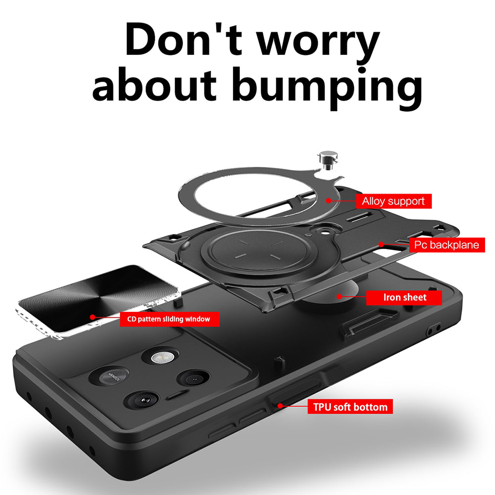 Custodia per Xiaomi Redmi Note 13 4G, Techsuit, CamGuard Pro, Nera