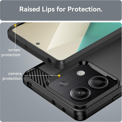 Custodia per Xiaomi Redmi Note 13 4G, Techsuit, Carbonio, Nera