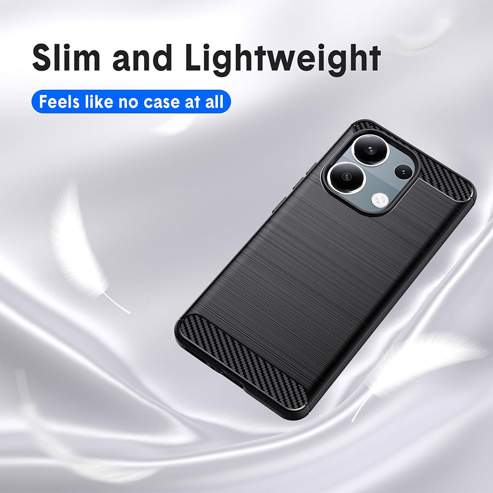 Custodia per Xiaomi Redmi Note 13 Pro 4G / Poco M6 Pro 4G, Techsuit, Carbonio, Nera