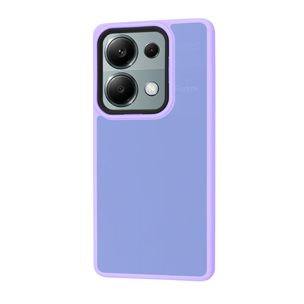 Custodia per Xiaomi Redmi Note 13 Pro 4G / Poco M6 Pro 4G, Techsuit, HaloFrost, Viola Chiaro
