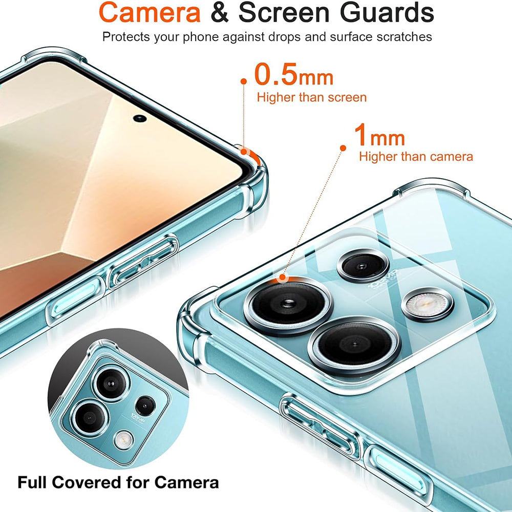 Custodia per Xiaomi Redmi Note 13 Pro 4G / Poco M6 Pro 4G, Techsuit, Shockproof Clear, Trasparente