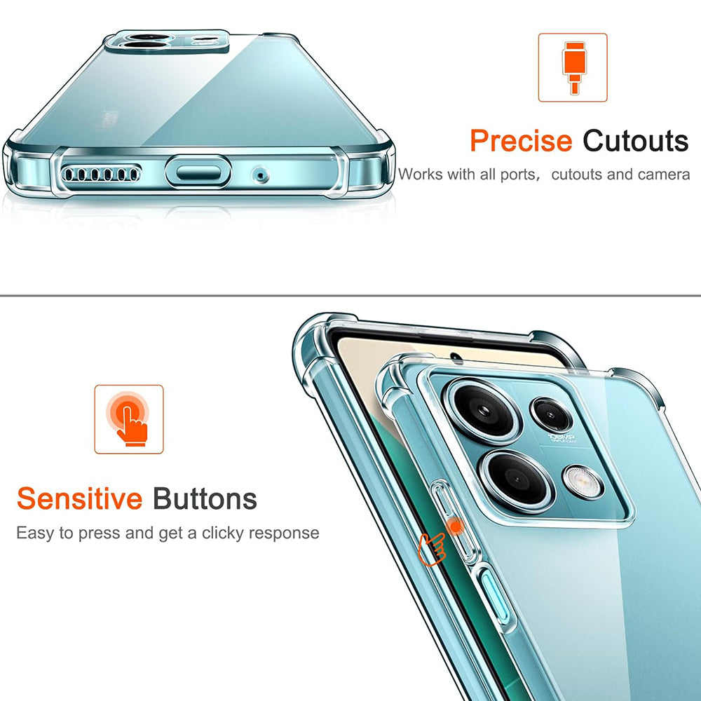 Custodia per Xiaomi Redmi Note 13 Pro 4G / Poco M6 Pro 4G, Techsuit, Shockproof Clear, Trasparente
