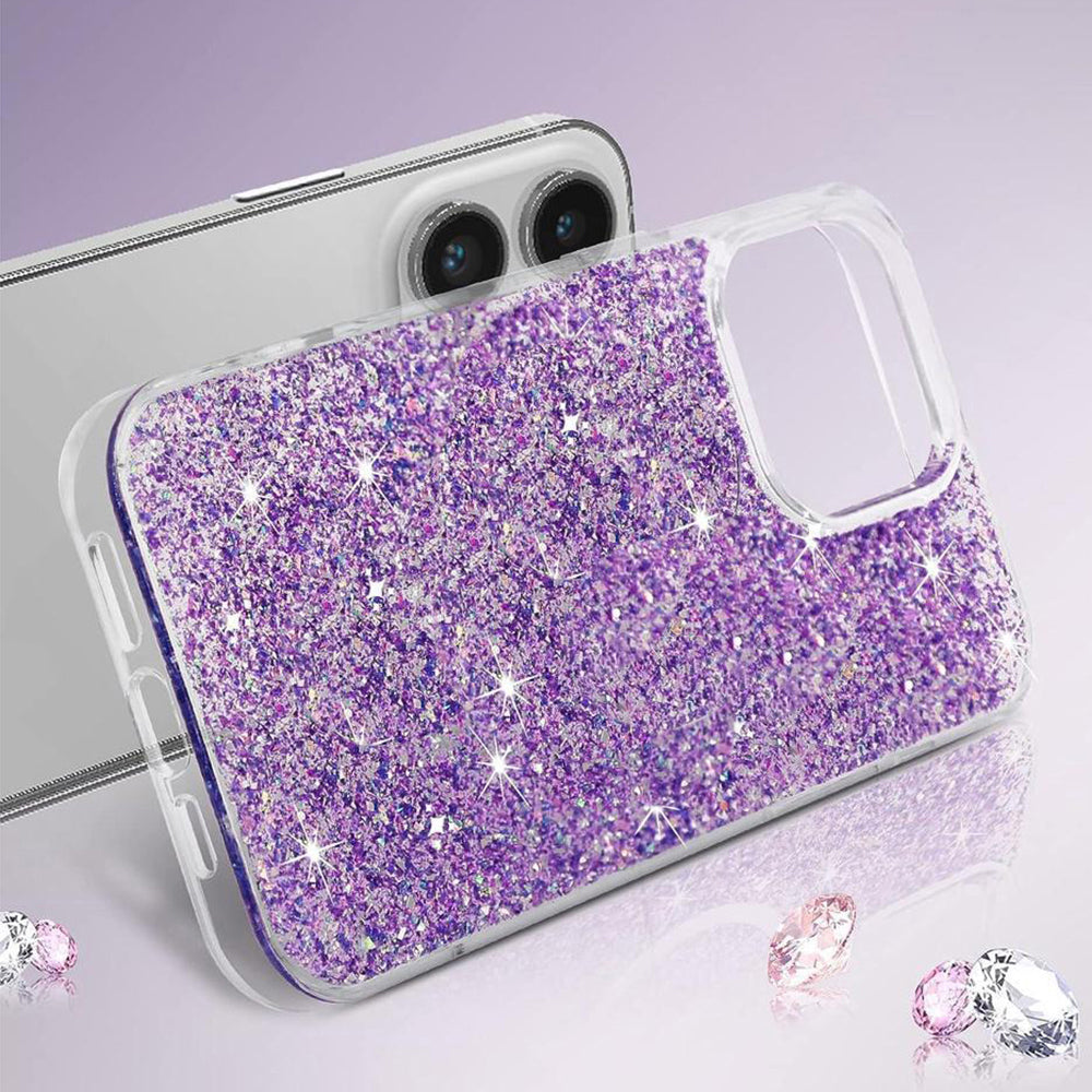 Custodia per Xiaomi Redmi Note 13 Pro 4G / Poco M6 Pro 4G, Techsuit, Sparkly Glitter, Magenta
