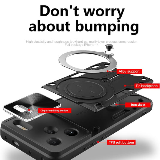 Custodia per Xiaomi Redmi Note 13 Pro+, Techsuit, CamGuard Pro, Nera