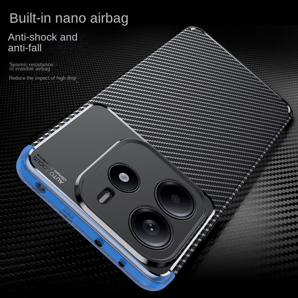 Custodia per Xiaomi Redmi Note 14 4G (Regionale), Techsuit, CarbonFiber, Nera