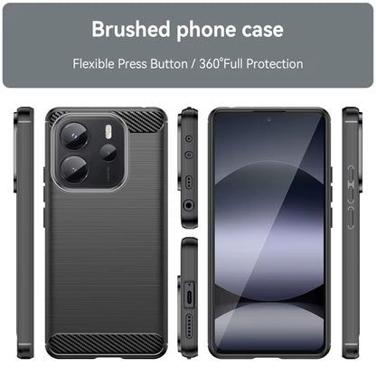 Custodia per Xiaomi Redmi Note 14 4G (Standard), Techsuit, Carbonio, Blu
