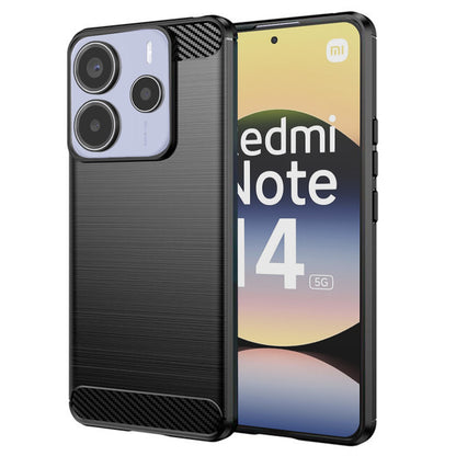Custodia per Xiaomi Redmi Note 14 5G, Techsuit, Carbonio, Nera