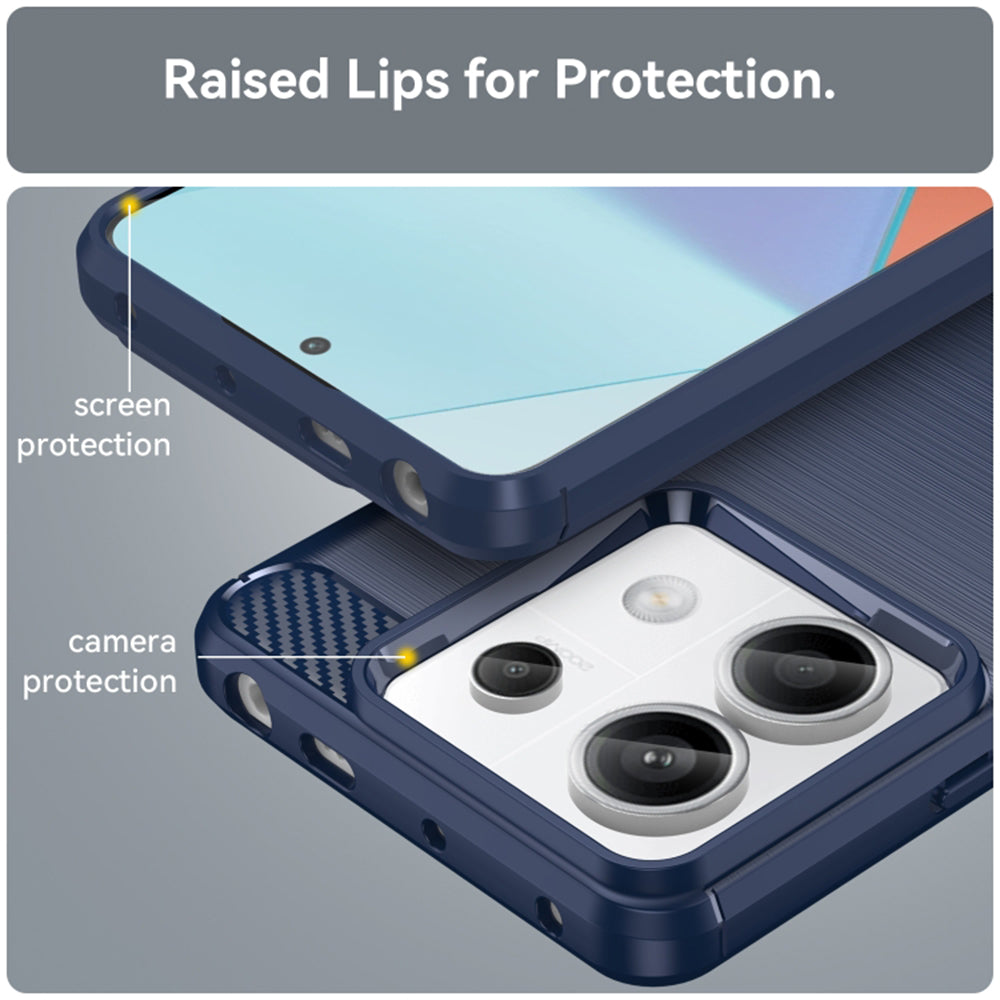 Custodia per Xiaomi Redmi Note 14 5G, Techsuit, Carbonio, Nera