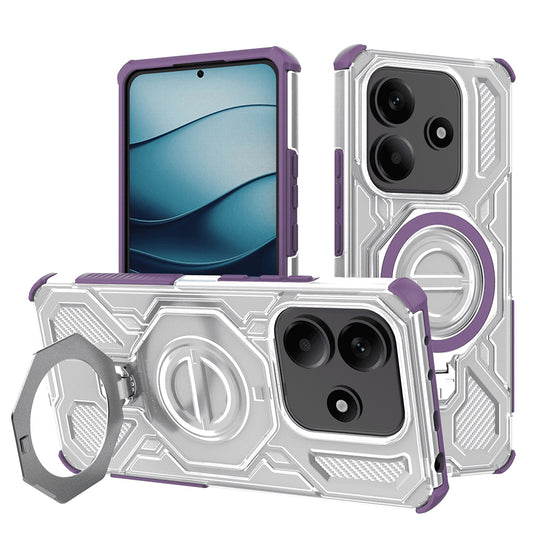 Custodia per Xiaomi Redmi Note 14 5G, Techsuit, Carbon Shield Pro, Viola