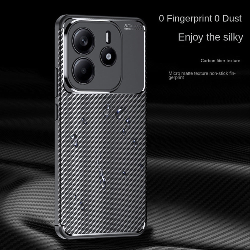 Custodia per Xiaomi Redmi Note 14 5G, Techsuit, CarbonFiber, Nera