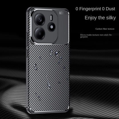 Custodia per Xiaomi Redmi Note 14 5G, Techsuit, CarbonFiber, Nera