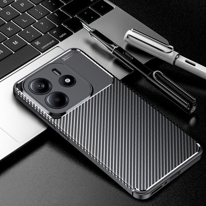 Custodia per Xiaomi Redmi Note 14 5G, Techsuit, CarbonFiber, Nera