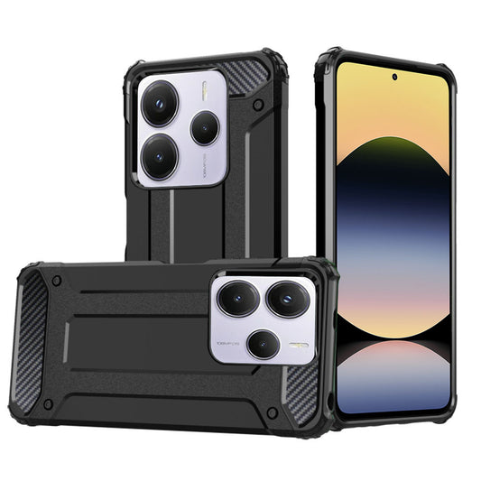 Custodia per Xiaomi Redmi Note 14 5G, Techsuit, Hybrid Armor, Nera
