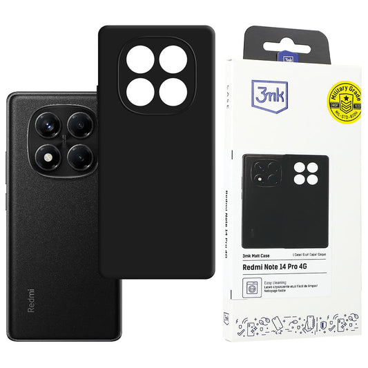 Custodia per Xiaomi Redmi Note 14 Pro 4G, 3MK, Nera Opaca