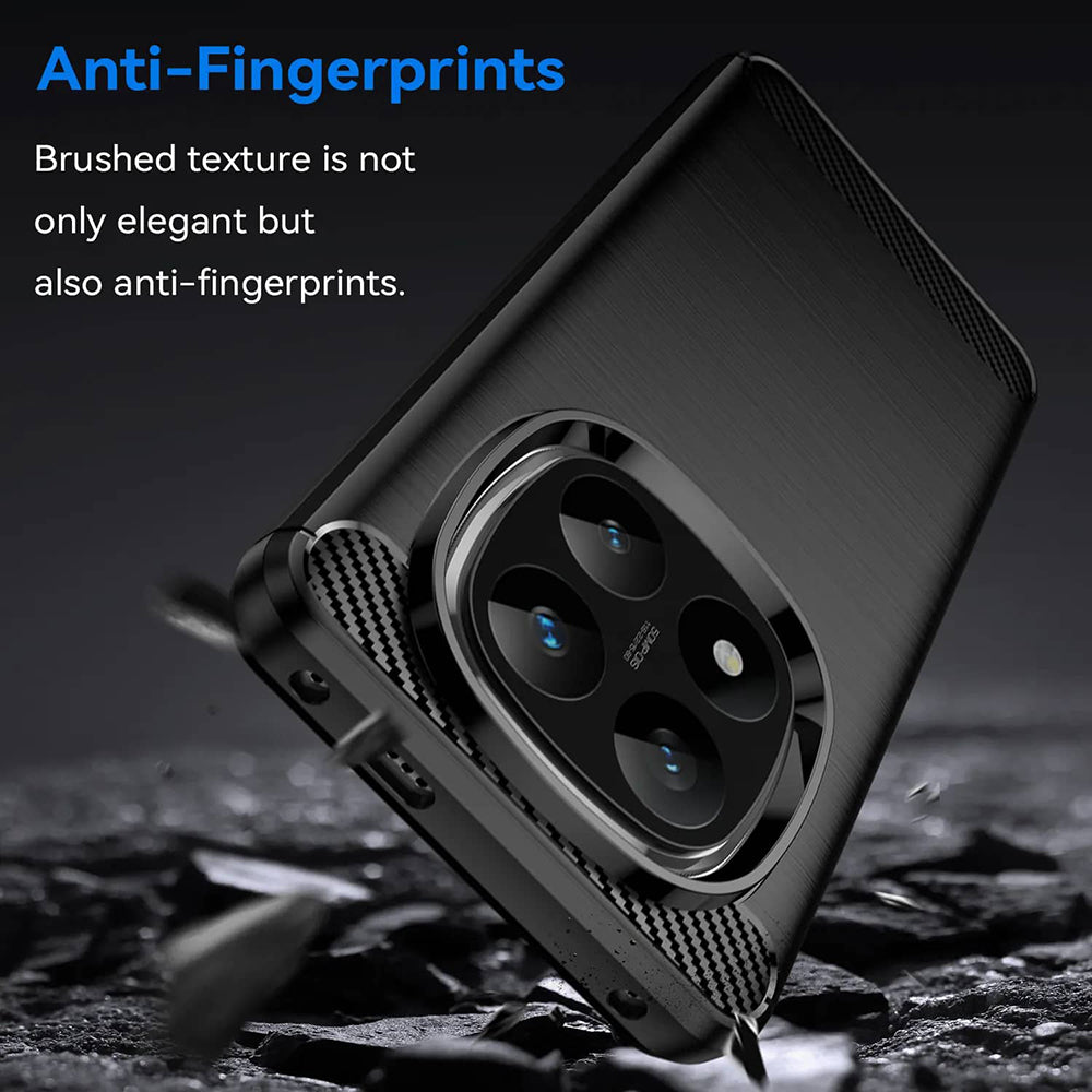 Custodia per Xiaomi Redmi Note 14 Pro 4G, Techsuit, Carbonio, Nera