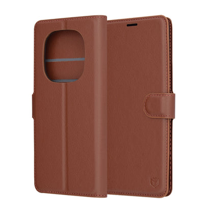 Custodia per Xiaomi Redmi Note 14 Pro 4G, Techsuit, Leather Folio, Marrone