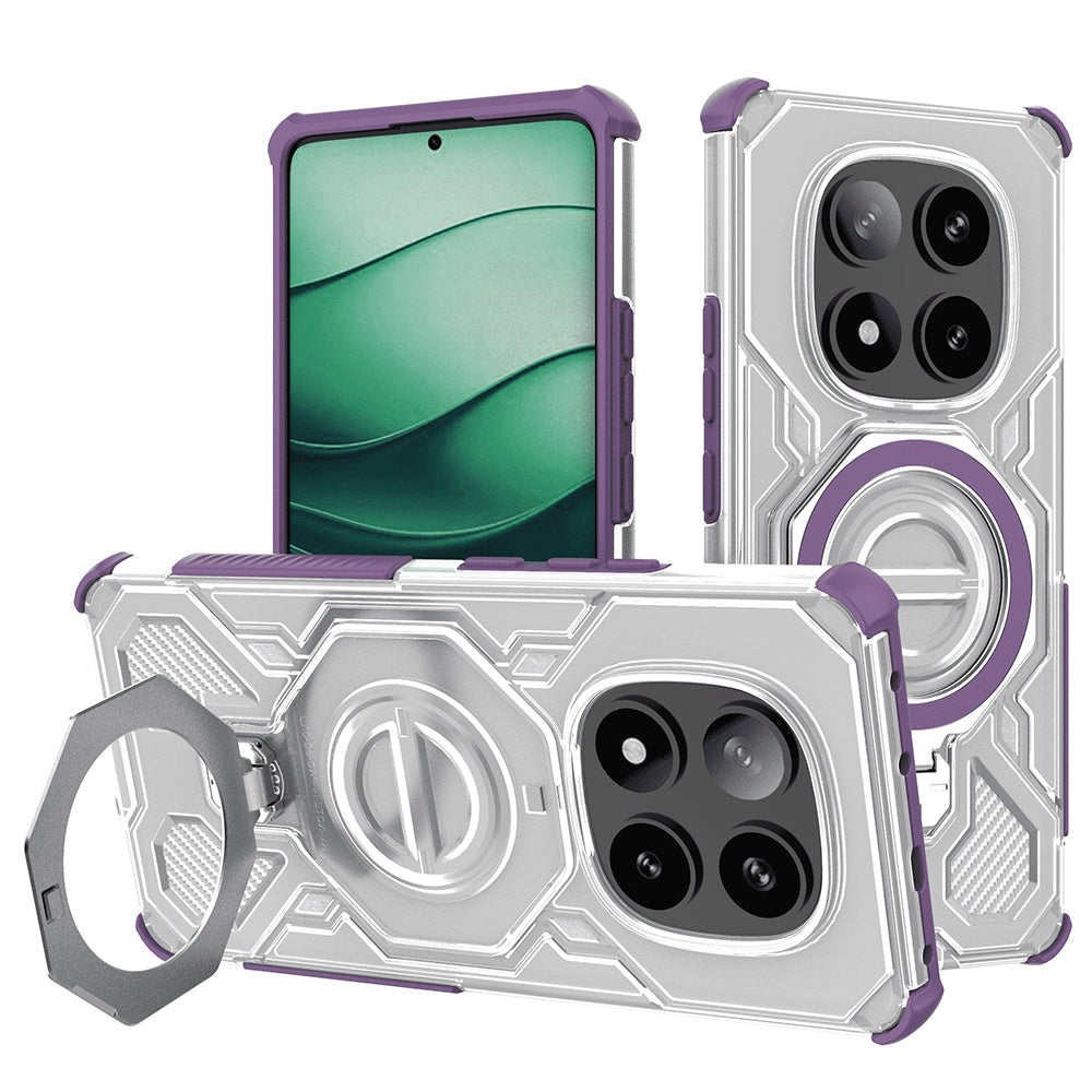 Custodia per Xiaomi Redmi Note 14 Pro+ 5G, Techsuit, Carbon Shield Pro, Viola