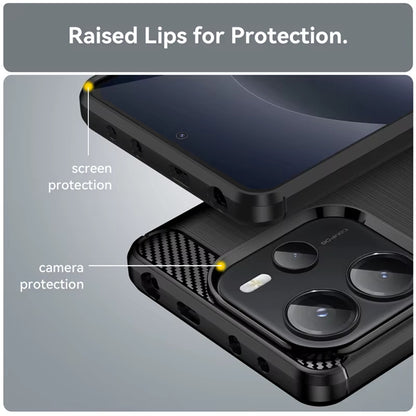 Custodia per Xiaomi Redmi Note 14S, Techsuit, Carbonio, Nera