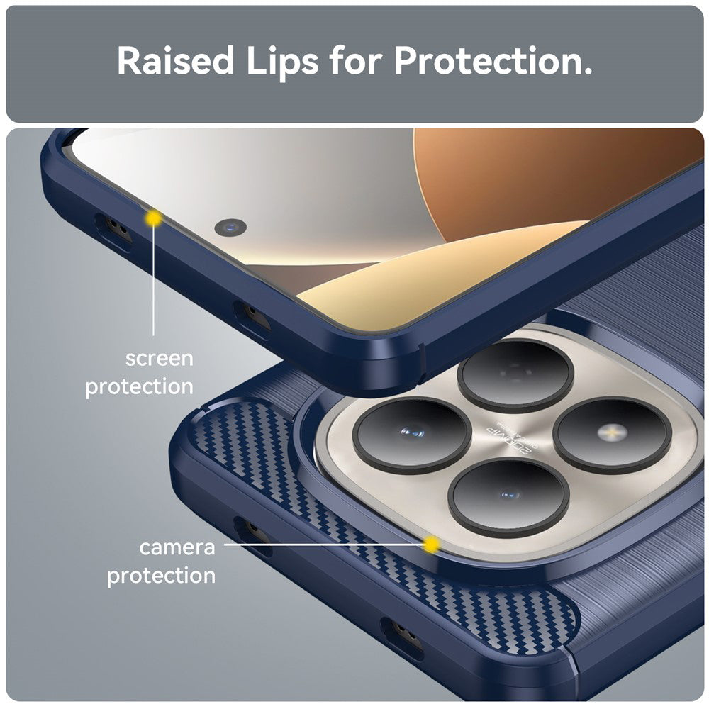 Custodia per Xiaomi Redmi Note 15 Pro 4G, Techsuit, Carbonio, Blu