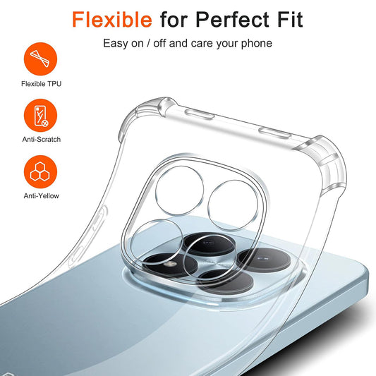 Case for Xiaomi Redmi Note 15 Pro 4G, Techsuit, Shockproof Clear, Transparent