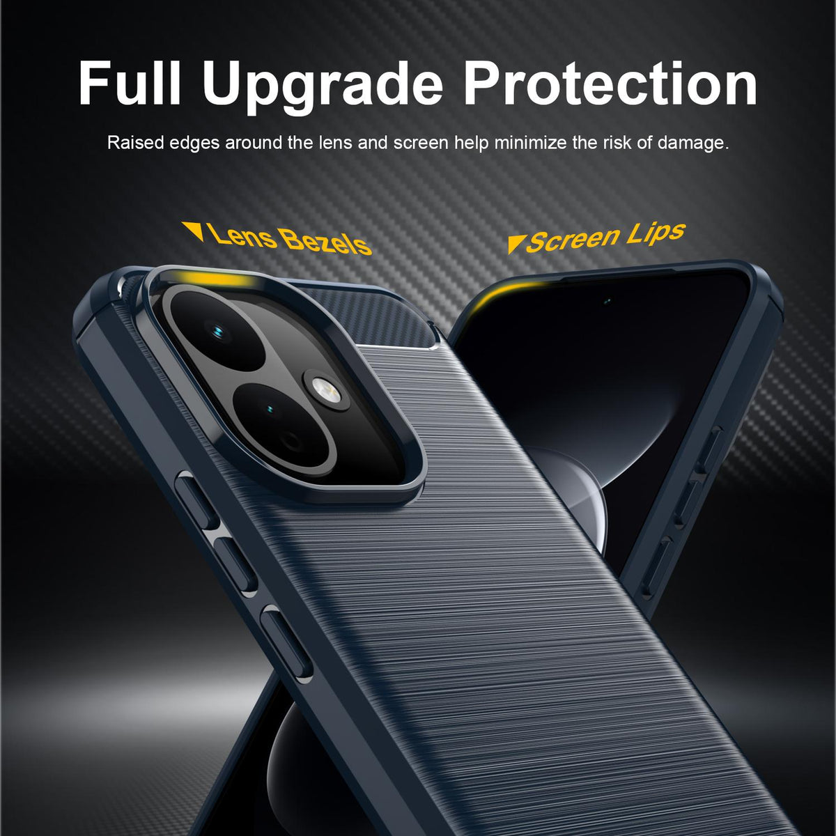 Custodia per Xiaomi Redmi Note 17 Pro, Techsuit, Carbon, Blu