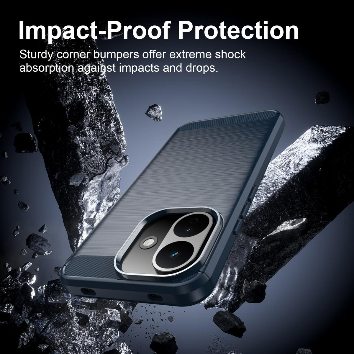 Custodia per Xiaomi Redmi Note 17 Pro, Techsuit, Carbon, Blu
