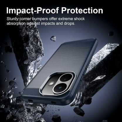Custodia per Xiaomi Redmi Note 17 Pro, Techsuit, Carbon, Blu