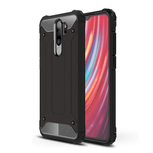 Custodia per Xiaomi Redmi Note 8 Pro, Techsuit, Hybrid Armor, Nera