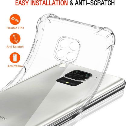 Custodia per Xiaomi Redmi Note 9S / Note 9 Pro / Note 9 Pro Max, Techsuit, Shockproof Clear, Trasparente
