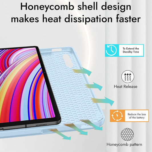 Custodia per Xiaomi Redmi Pad 2 Pro, Techsuit, Flex Trifold, Blu