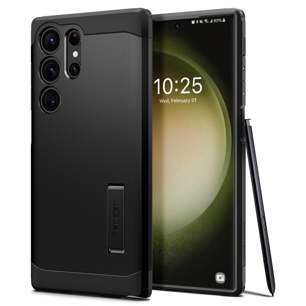 Custodia per Samsung Galaxy S23 Ultra S918, Spigen, Tough Armor, Nera ACS05623