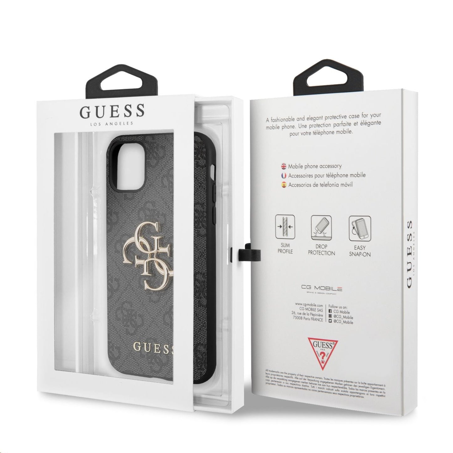 Custodia per Apple iPhone 11, Guess, 4G Metal Logo, Grigio