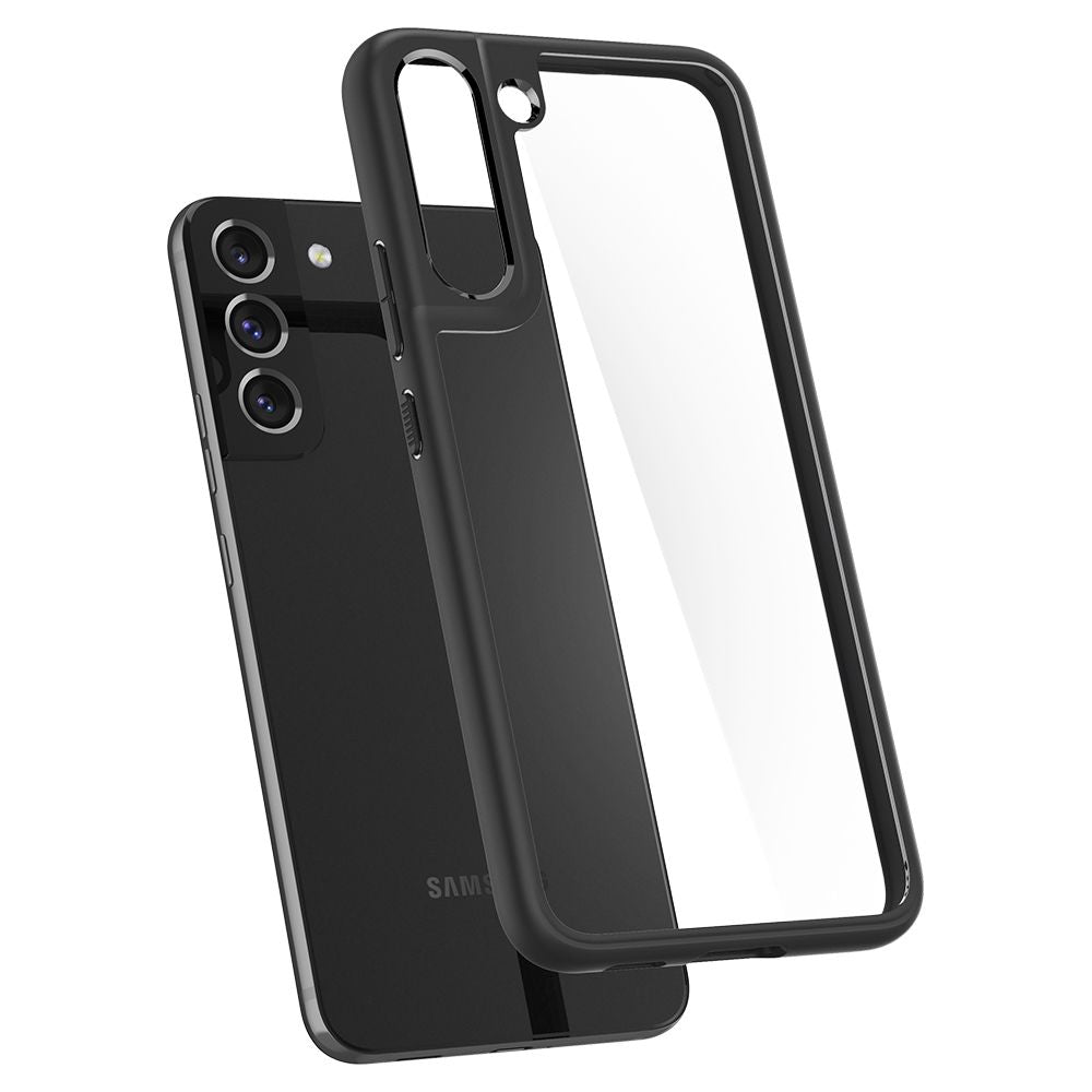 Custodia per Samsung Galaxy S22 5G S901, Spigen, Ultra Hybrid Matte, Nero ACS03989