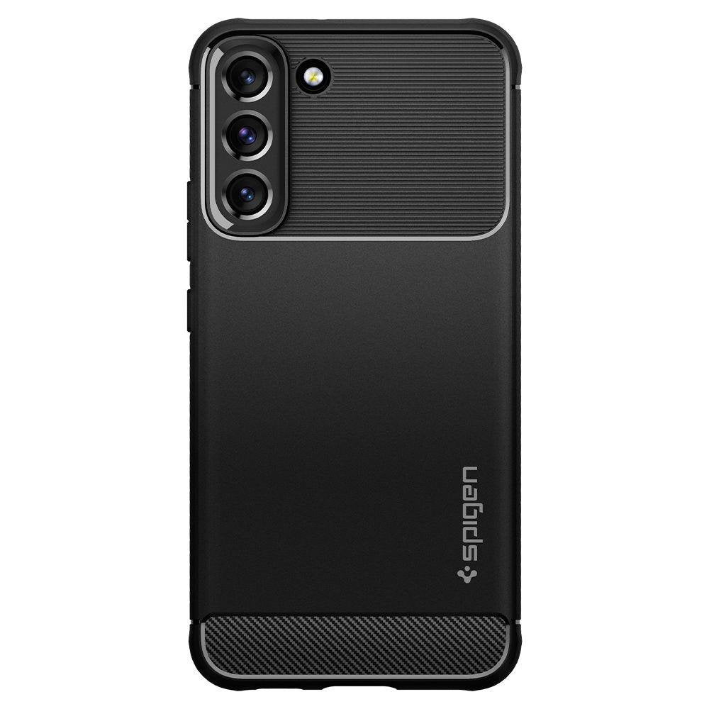 Custodia per Samsung Galaxy S22 5G S901, Spigen, Rugged Armor, Nero ACS03986