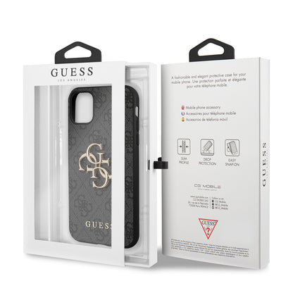 Custodia per Apple iPhone 11, Guess, 4G Metal Logo, Grigio