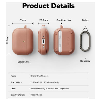 Custodia Ringke Onyx Magnetica Apple AirPods Pro 3, Bronzo
