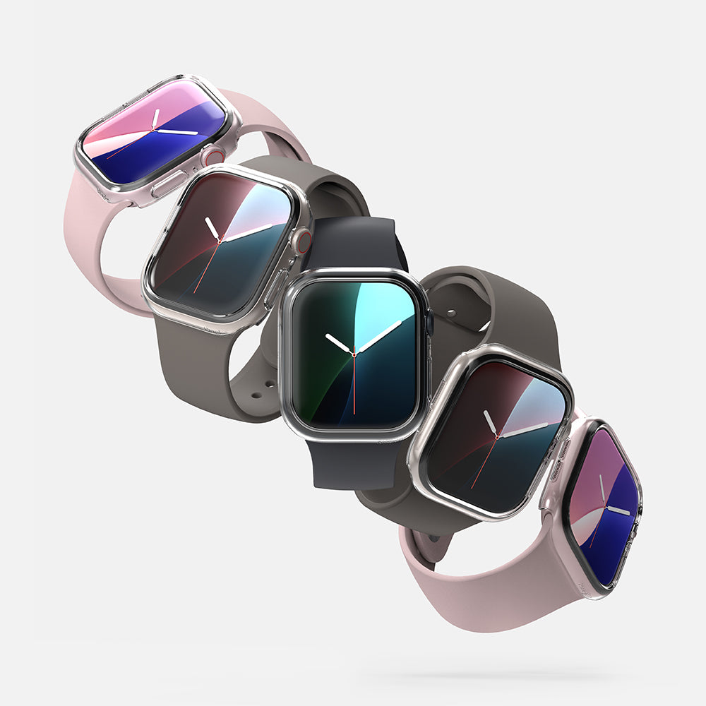 Custodia Ringke Slim per Apple Watch Series 10 / 11 46mm, Set 2 pezzi, Nero Opaco / Trasparente