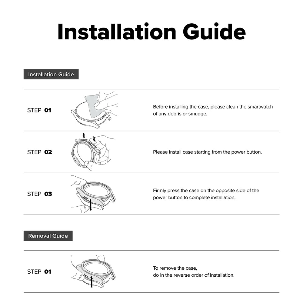 Custodia Ringke Slim per Samsung Galaxy Watch8 40mm, Set 2 pezzi, Trasparente
