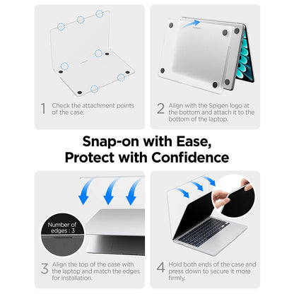 Custodia Spigen Airskin per Apple MacBook Air 13 pollici (2026) / (2025) / (2024) / (2022), Trasparente Satinata ACS11530