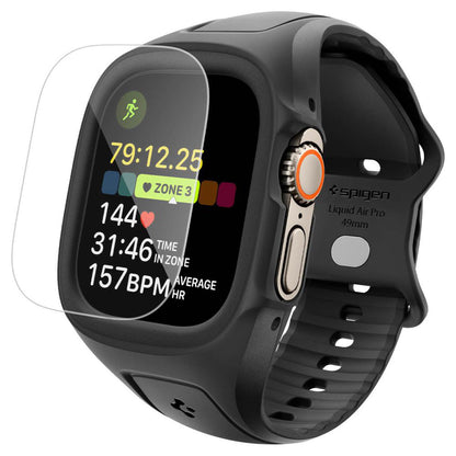 Custodia Spigen Liquid Air Pro con protezione per schermo per Apple Watch Ultra Series, Nero Opaco ACS11416