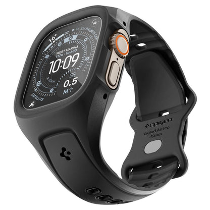 Custodia Spigen Liquid Air Pro con protezione per schermo per Apple Watch Ultra Series, Nero Opaco ACS11416