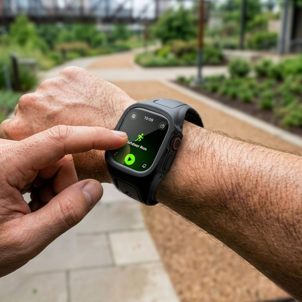 Custodia Spigen Liquid Air Pro con protezione per schermo per Apple Watch Ultra Series, Nero Opaco ACS11416