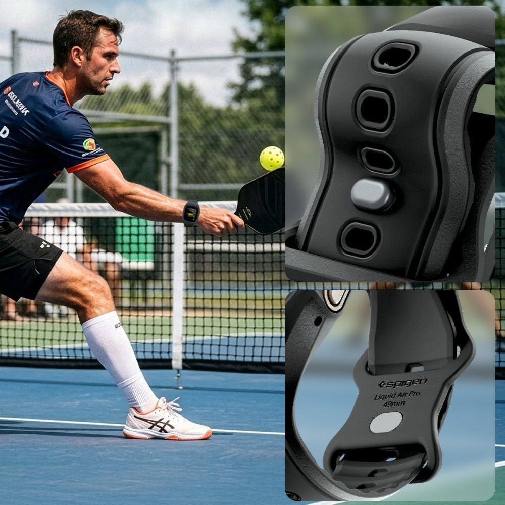 Custodia Spigen Liquid Air Pro con protezione per schermo per Apple Watch Ultra Series, Nero Opaco ACS11416
