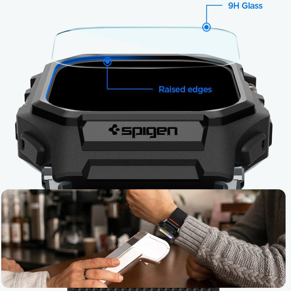 Custodia Spigen Lite Fit Pro con Protezione Schermo per Apple Watch Ultra Series, Nero Opaco ACS11415