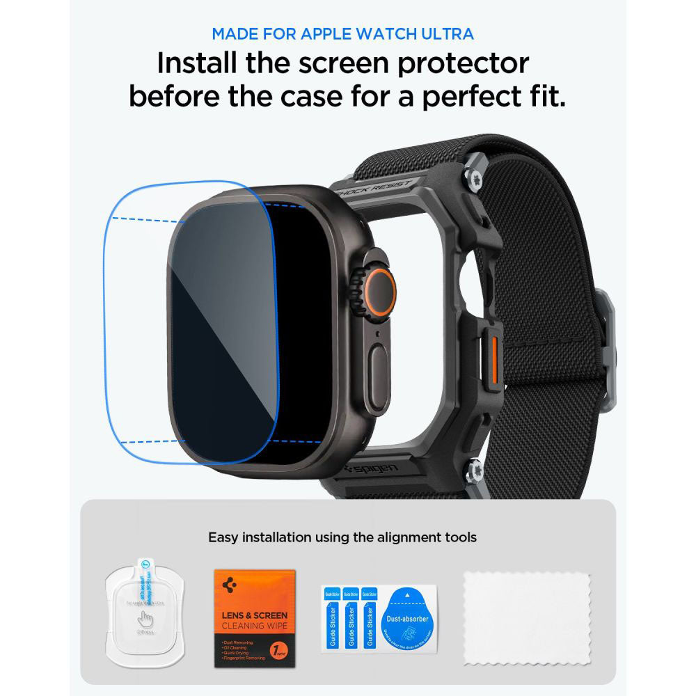 Custodia Spigen Lite Fit Pro con Protezione Schermo per Apple Watch Ultra Series, Nero Opaco ACS11415