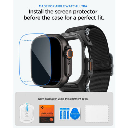 Custodia Spigen Lite Fit Pro con Protezione Schermo per Apple Watch Ultra Series, Nero Opaco ACS11415